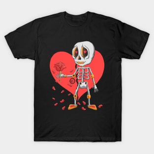 Cute Skeleton- Dia De Los Muertos - I Got You A Rose T-Shirt